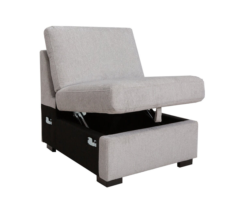 Vault 5-Piece Sectional with Pull-Out Loveseat and Storage Chairs - Grey