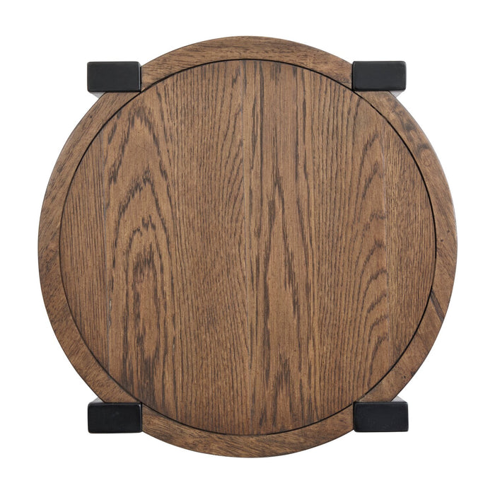 Gordon 18” Round Solid Wood End Table - Brown