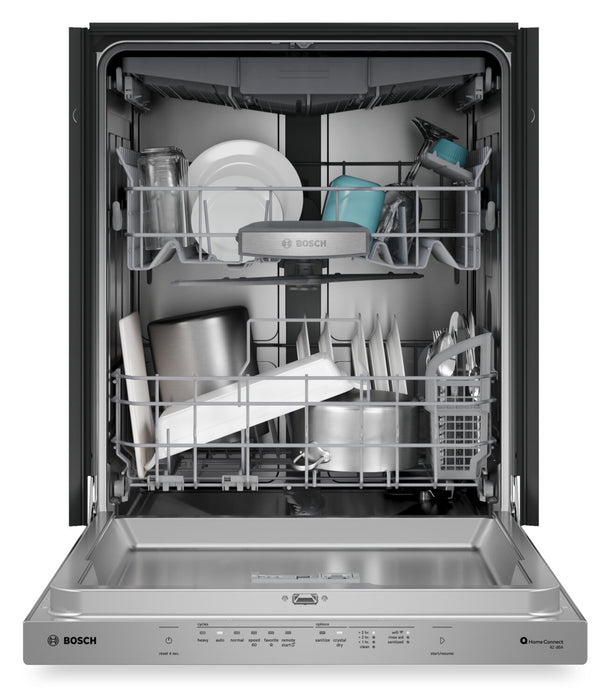 Bosch 800 Series 24'' Smart Dishwasher with Third Rack – Anti-Fingerprint Stainless Steel- SHP78DM5N