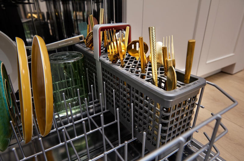 KitchenAid 24\" 44 dBA Dishwasher with 360° Max Jets™ Third Rack – Black Ore - KDTS624SBE