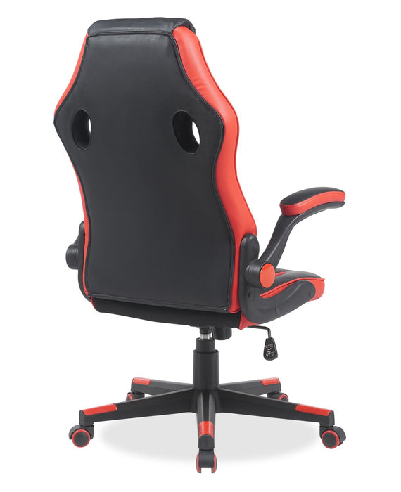 Phoenix  26.7\" Ergonomic Gaming Chair with Lumbar Cushion - Black & Red