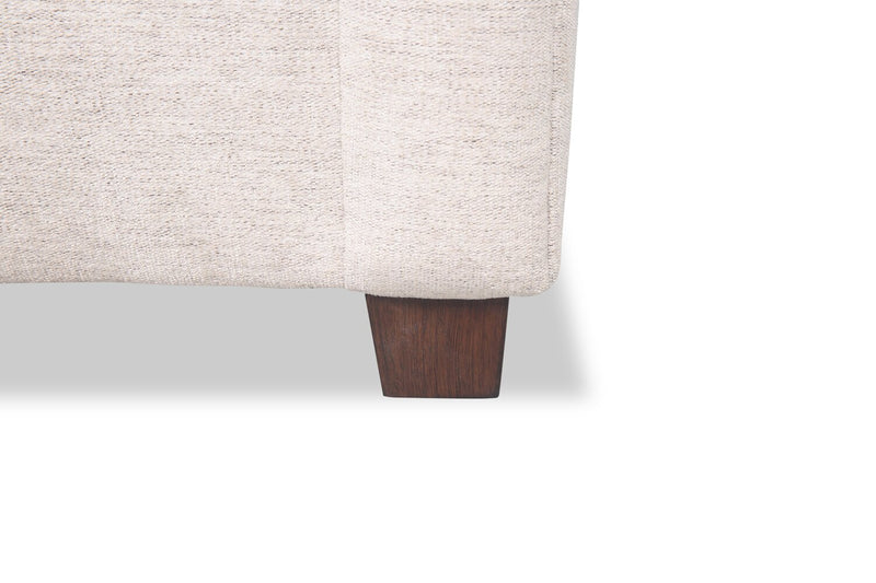 Mallie 84\" Chenille Fabric Sofa with Rolled Arms and Wood Legs - Shell White