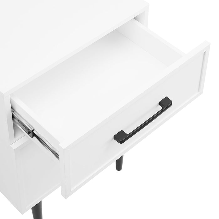 Brax Bedside 2-Drawer Nightstand, 18\"W x 25.75\"H - White