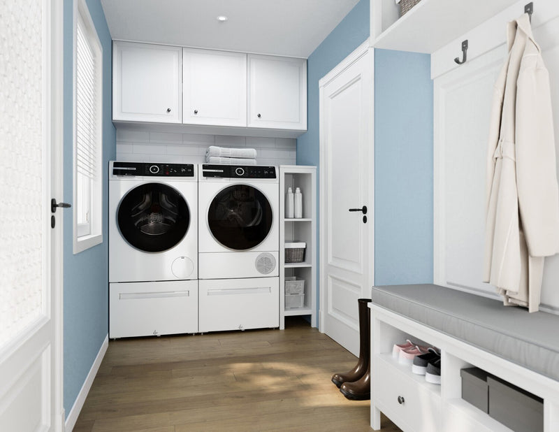 Bosch 500 Series 2.4 Cu. Ft. Front-Load Washer and 4 Cu. Ft. Heat Pump Dryer 