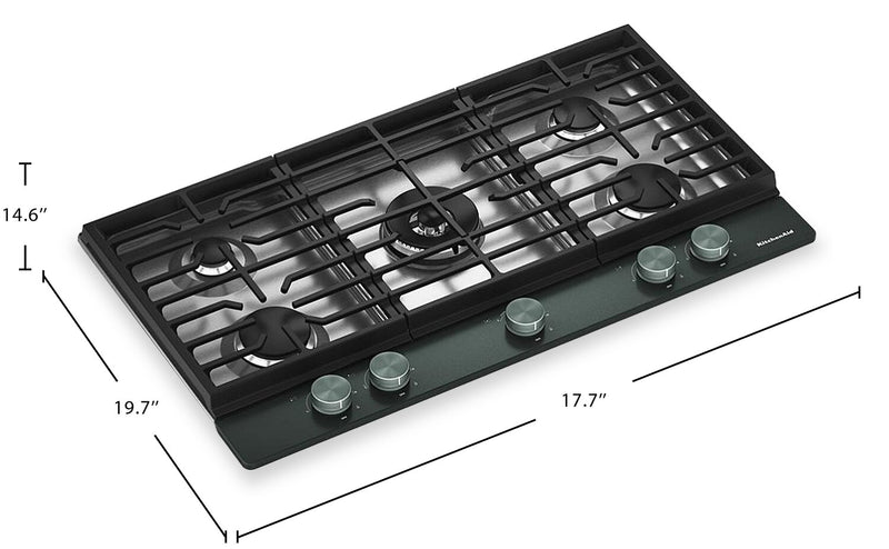 KitchenAid Gas-on-Metal Cooktop with Integrated Wok Grate – Juniper - KCGK536SJP