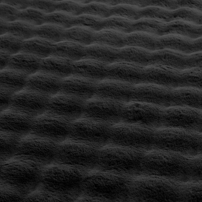 Dream Step Memory Foam Bubble Dark Grey Faux Fur Area Rug  - 5' x 7' 