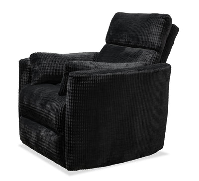 Remi 38" Fabric Swivel Glider Power Reclining Chair with USB Ports – Charcoal  | Fauteuil pivotant coulissant à inclinaison électrique Remi de 38 po en tissu avec ports USB - anthracite