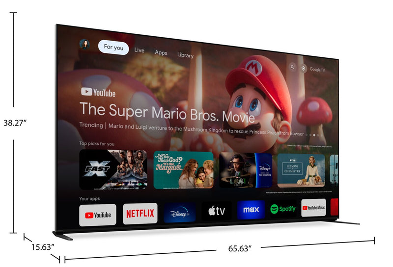 SONY 75\" Bravia 9 QLED Mini-LED 4K UHD Smart Google TV (K75XR90) - 2024 Model