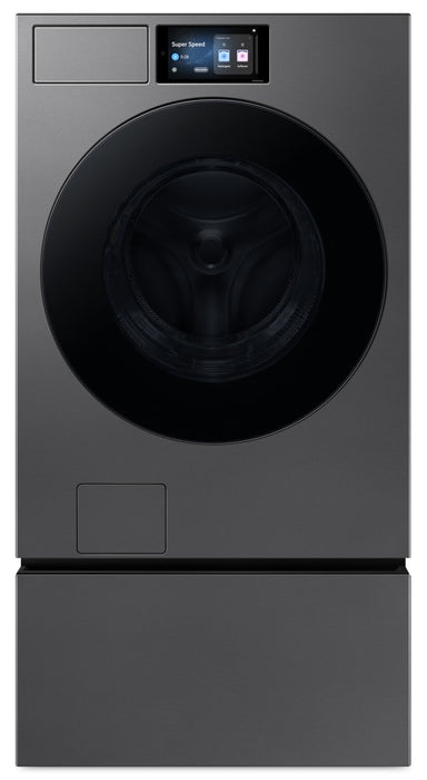 Samsung Bespoke 6.1 Cu. Ft. Front Load Washer with AI Fabric Sensing – Dark Steel - WF90F53ADSA5