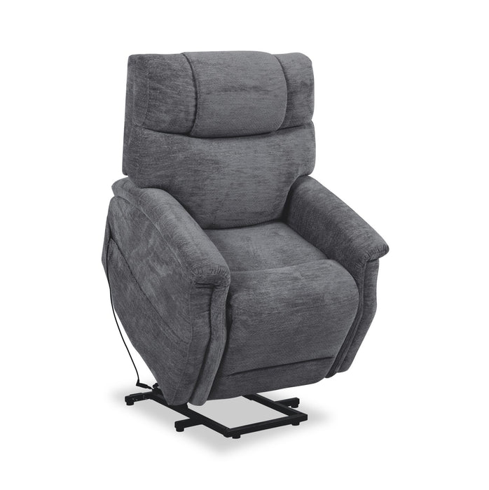 Claire 34\" Chenille Fabric Power Lift Reclining Chair - Granite Grey