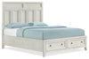["Casa Panel Bed with Headboard & Frame, Wood, White - Queen Size"]