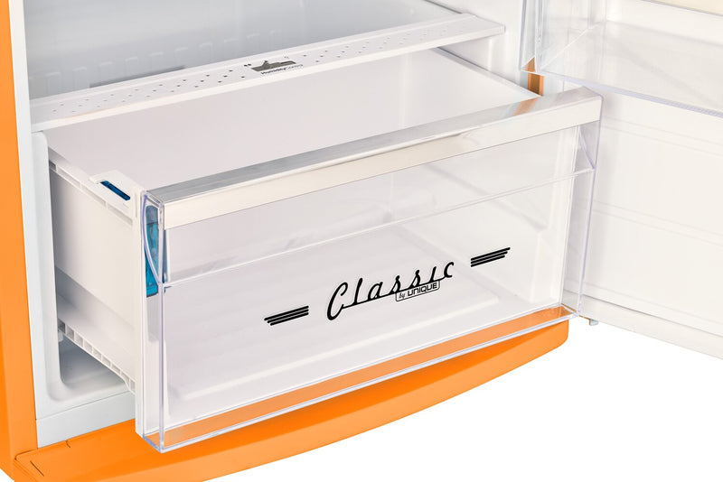 Unique Classic Retro 24\" 11 Cu Ft. Top Freezer Refrigerator – Creamsicle Orange - UNQ-310L O TM