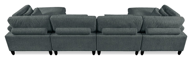Lounge 6-Piece Chenille Armless Modular Sectional – Grey