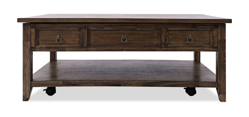 Branson 48\" Lift Top Coffee Table with Storage and Casters - Dark Brown