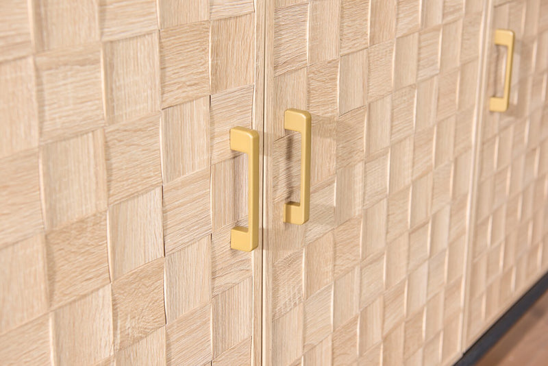 Alenna 60\" 3-Door Accent Cabinet - Black with Weathered White Doors