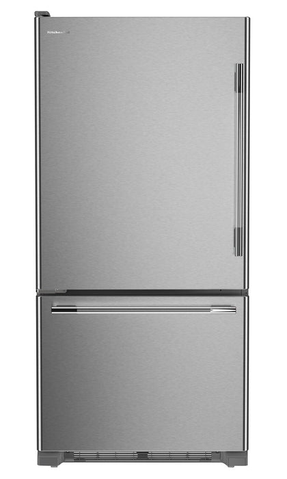 KitchenAid 33\" 22 Cu. Ft. Standard-Depth Bottom Mount Refrigerator - KRBL133SPS