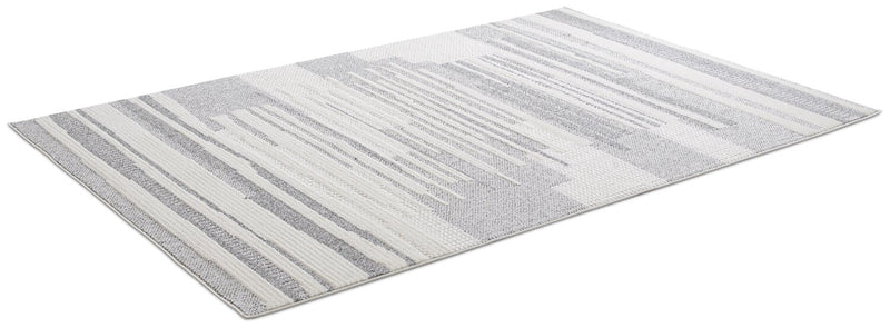Rhodes Checkered Grey Area Rug - 6'7\" x 9'6\"