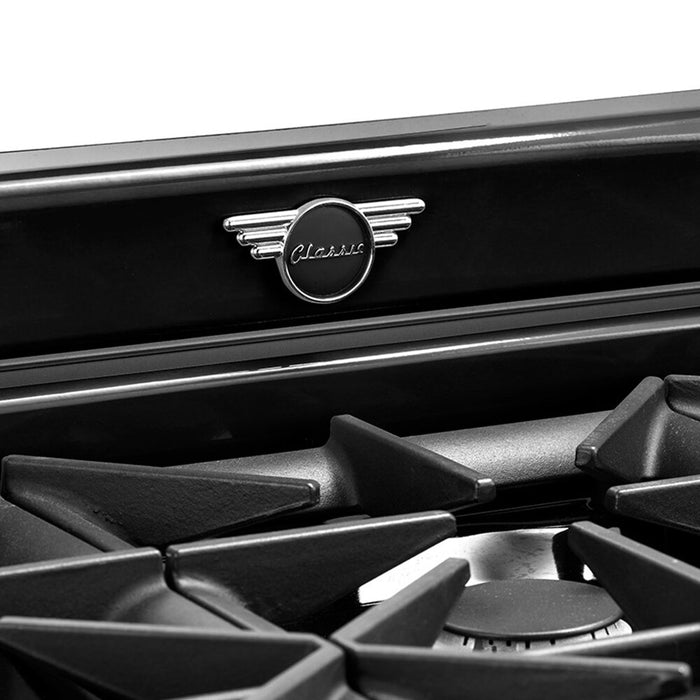 Classic Retro by Unique 36\" 5.2 Cu. Ft. 6-Burner Gas Range with Convection - Midnight Black - UGP-36CR B
