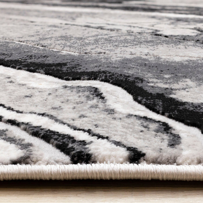 Plasma Black Grey Area Rug - 5'3\" x 7'7\"