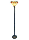 Magnolia Floor Lamp with Tiffany Glass Shade – Antique Bronze