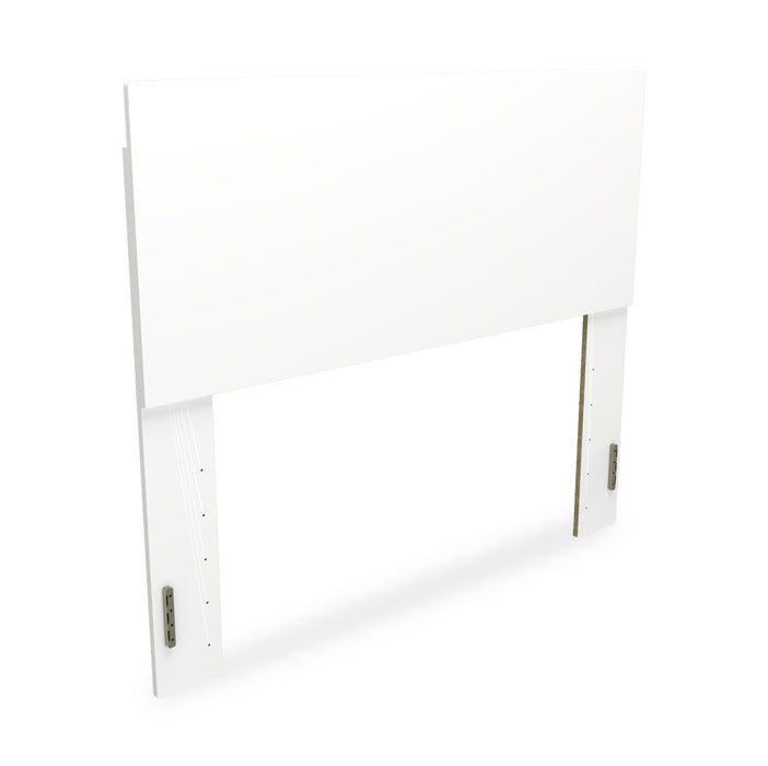 Riley Panel Bed with Headboard & Frame for Kids, Made in Canada, White - Full Size