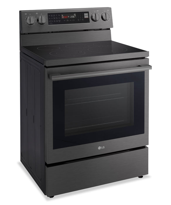LG 6.3 Cu. Ft. Smart Electric Range with Air Fry - Black Stainless Steel - LREN6325ZE