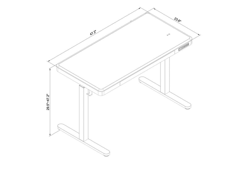 Loft 47.24” Height-Adjustable Office Desk with Storage and Wireless Charging - Natural