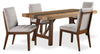 Boden 5pc Dining Set with Table & 4 Chairs, Trestle Base, 78\"W - Brown & Beige