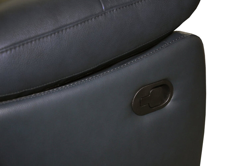 Corbin 63.39\" Top-Grain Genuine Leather Reclining Loveseat - Blue