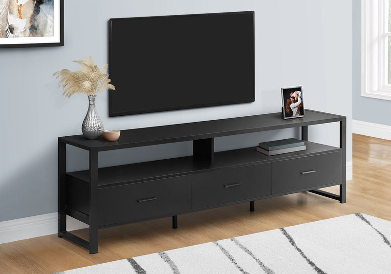 Cooper 72” Modern TV Stand with Storage and Cable Management for TVs up to 80” - Black