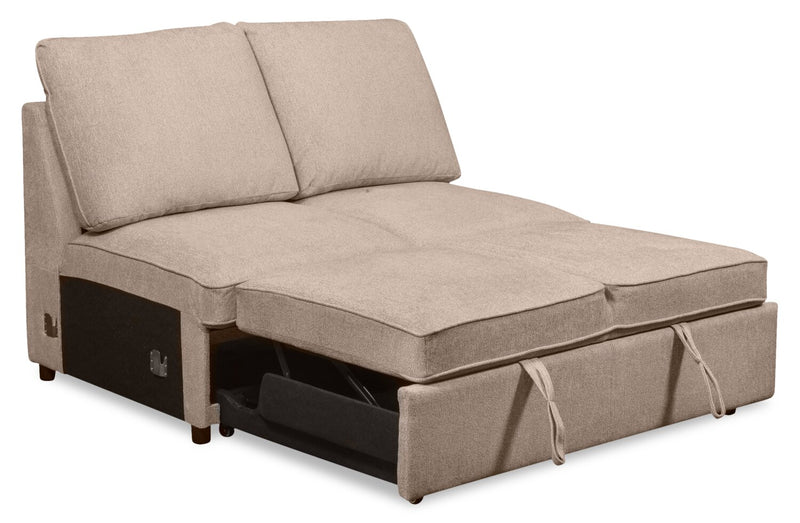 Scott Living Haven 3-Piece Left-Facing Chenille Fabric Cuddler Sleeper Sectional with Storage - Taupe