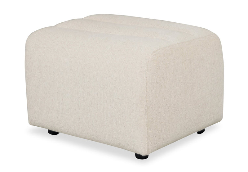 Cove 27\" Chenille Fabric Ottoman – Linen