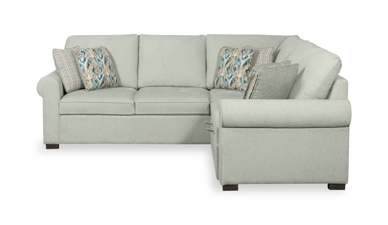 Scott Living Haven 3-Piece Chenille Fabric Sleeper Sectional - Seafoam Blue