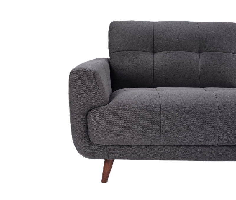 Brook 84\" Fabric Sofa with Tufted Cushions – Charcoal