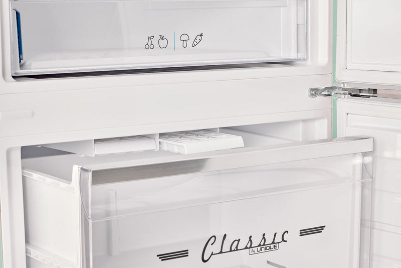 Unique Classic Retro 28\" 17 Cu Ft. Bottom Mount Refrigerator - Green - UNQ-455L LG AC