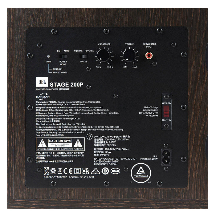 JBL Stage 200P 10\" 300W Powered Subwoofer - Black (JBL200PBLKAM)