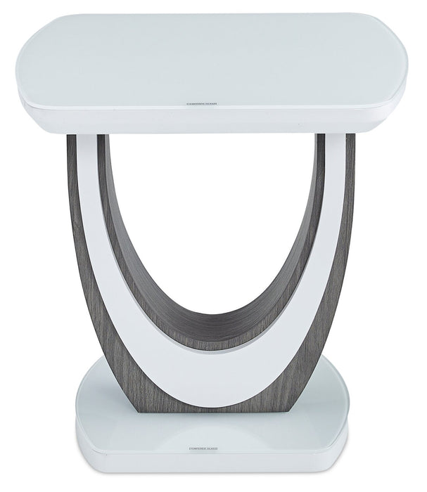 Brimley 21.75\" Modern End Table - White and Grey