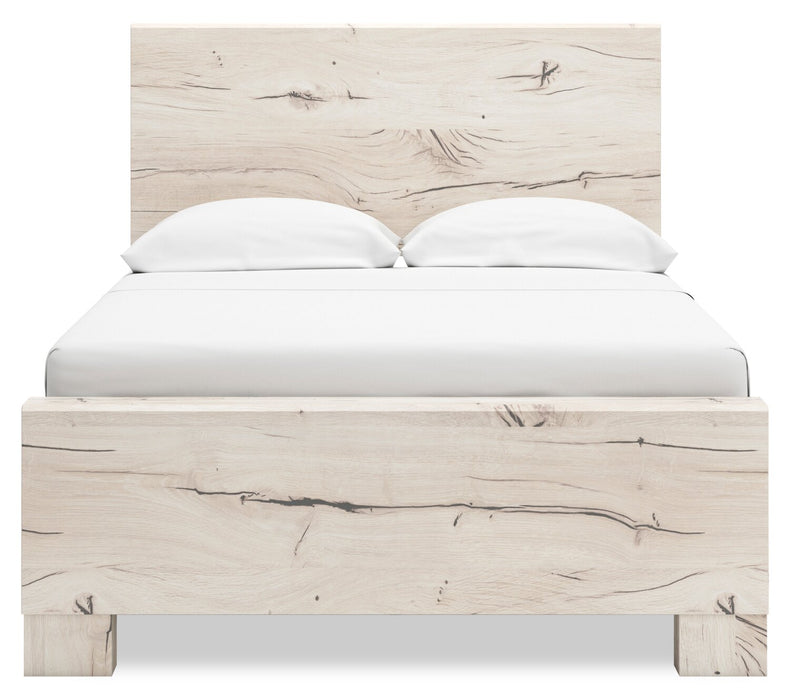 Derekson 6pc Bedroom Set with Panel Bed, Dresser, Mirror & Nightstand, Rustic White - Full Size