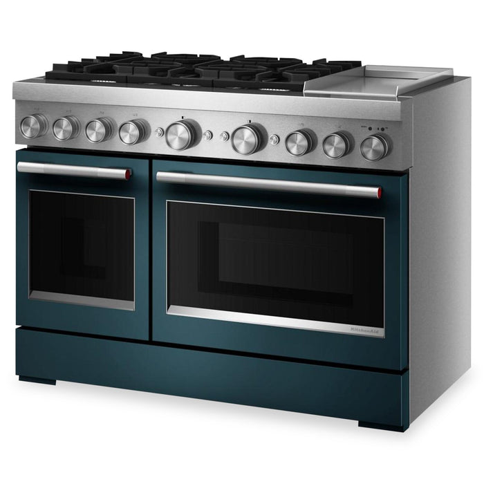 KitchenAid 6.3 Cu. Ft. 6 Burner Dual Fuel Range with Griddle – Agave - KFDD948SAG 