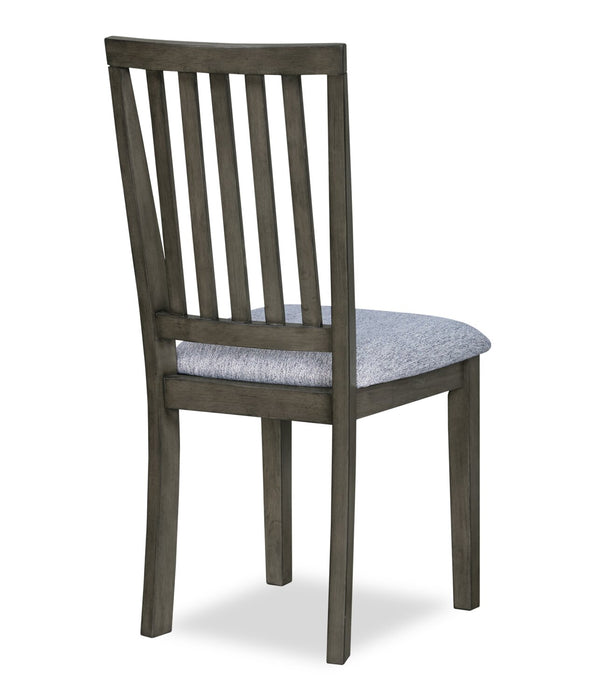 Bryn Dining Chair with Fabric Seat, Slat-Back - Dark Grey