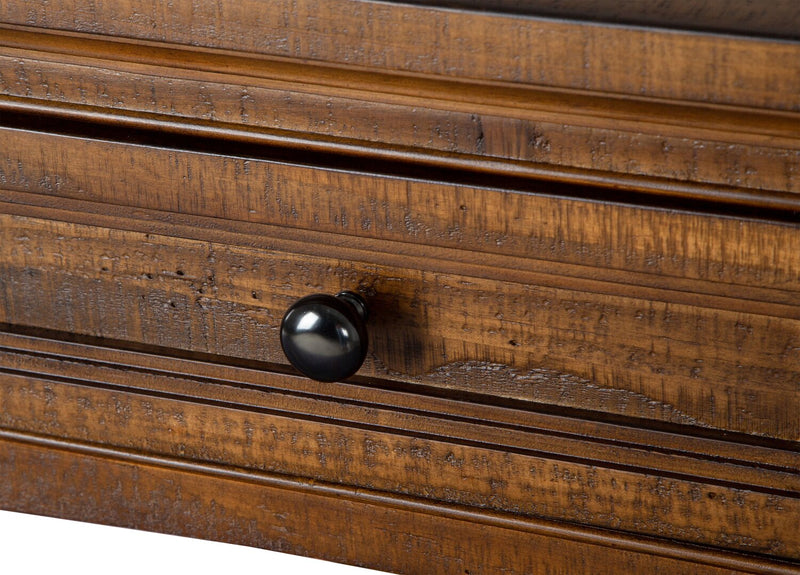 Hanson 20” Traditional Pine End Table with Storage - Toasted Nutmeg