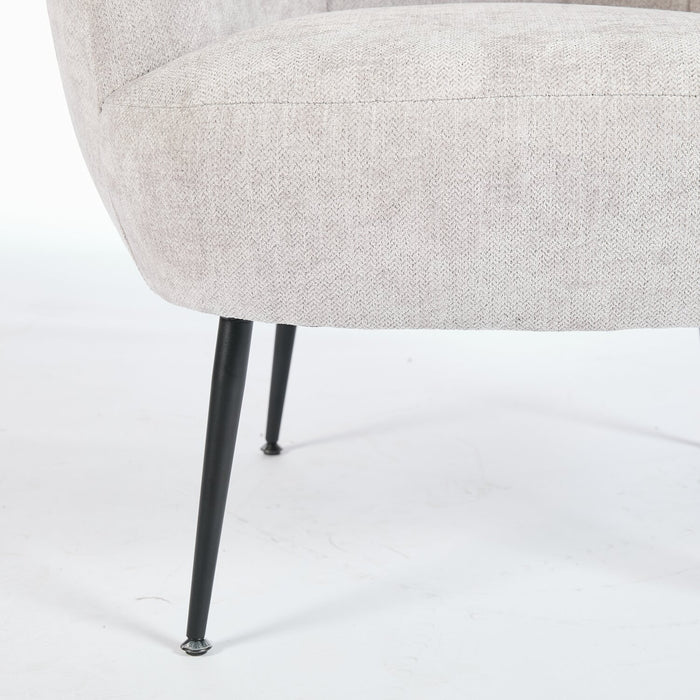 Nova 28.7\" Boucle Fabric Accent Chair – Light Grey