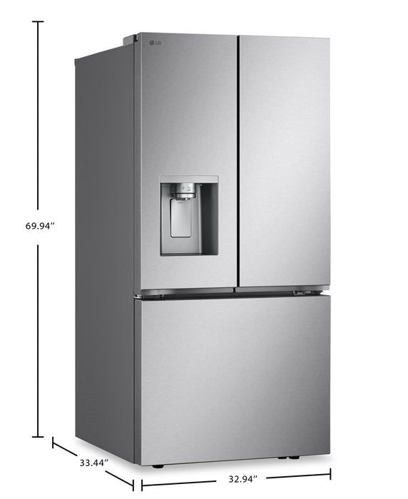 LG 33\" 25 Cu. Ft. French-Door Refrigerator with Dual Ice Makers - Stainless Steel - LF25S6330S