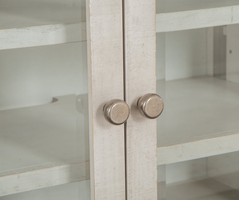 Baron 62” Rustic Pine TV Stand with Storage and Cable Management for TVs up to 70” - Alabaster