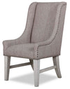 Willow Wingback Dining Chair with Polyester Fabric & Nailhead Trim - Brown