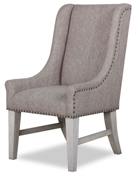 Willow Wingback Dining Chair with Polyester Fabric & Nailhead Trim - Brown