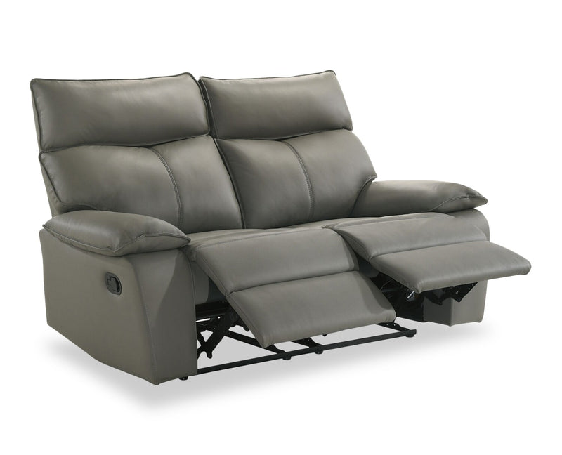 Matteo 64\" Genuine Leather Reclining Loveseat - Aviarah Grey