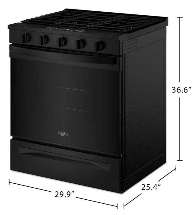 Whirlpool 30\" 5 Cu. Ft. Gas Range with Air Cooking - Black - WSGS5030SB