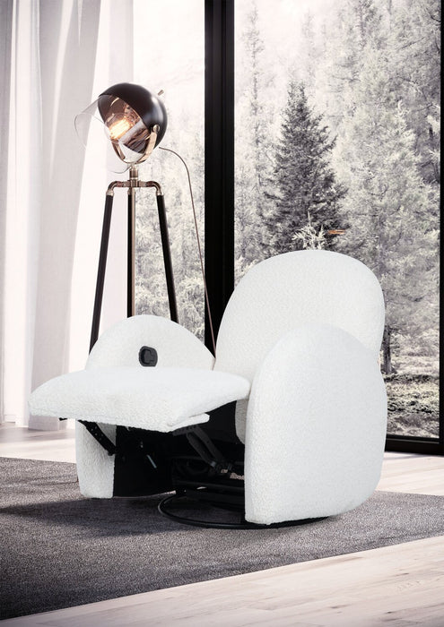 Shay 33\" Chenille Fabric Swivel Glider Reclining Accent Chair - River Rock Beige