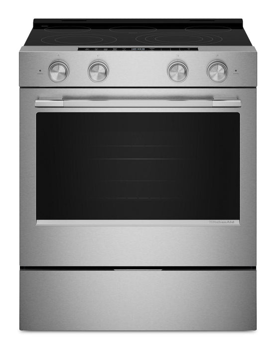 KitchenAid 30\" 5.3 Cu. Ft. Smart Slide-in Electric Range with Convection Modes - YKSES330SPS 